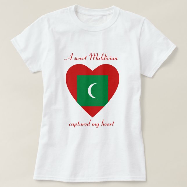 T-Shirt Cœur Drapeau Maldives (Design devant)