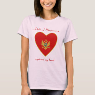 T-Shirt Cœur Drapeau Monténégro