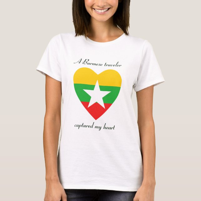 T-Shirt Cœur Drapeau Myanmar (Devant)