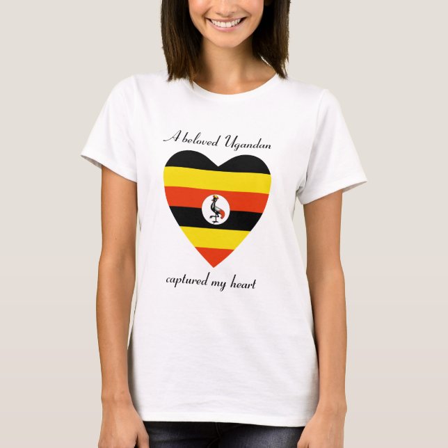 T-Shirt Cœur Drapeau Ouganda (Devant)
