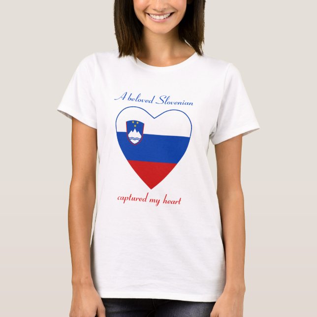 T-Shirt Cœur Drapeau Slovénie (Devant)
