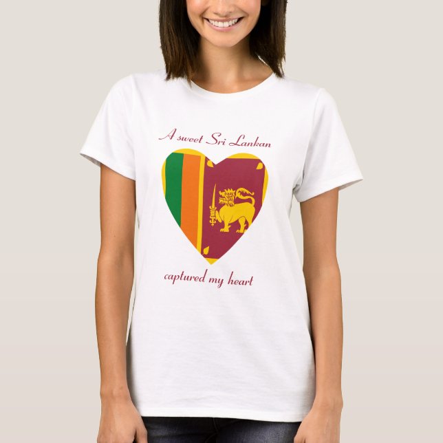 T-Shirt Cœur Drapeau Sri Lanka (Devant)