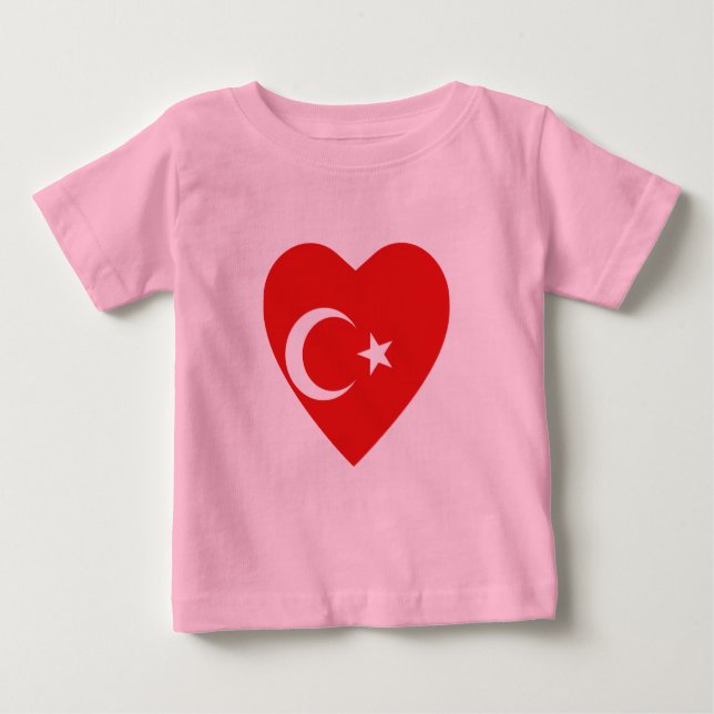 T-shirt Coeur Drapeau Turquie (Devant)