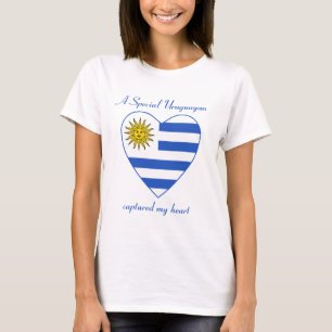 T-Shirt Cœur Drapeau Uruguayen
