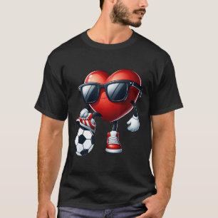 T-shirt Cœur drôle jouant au football à la Saint-Valentin 