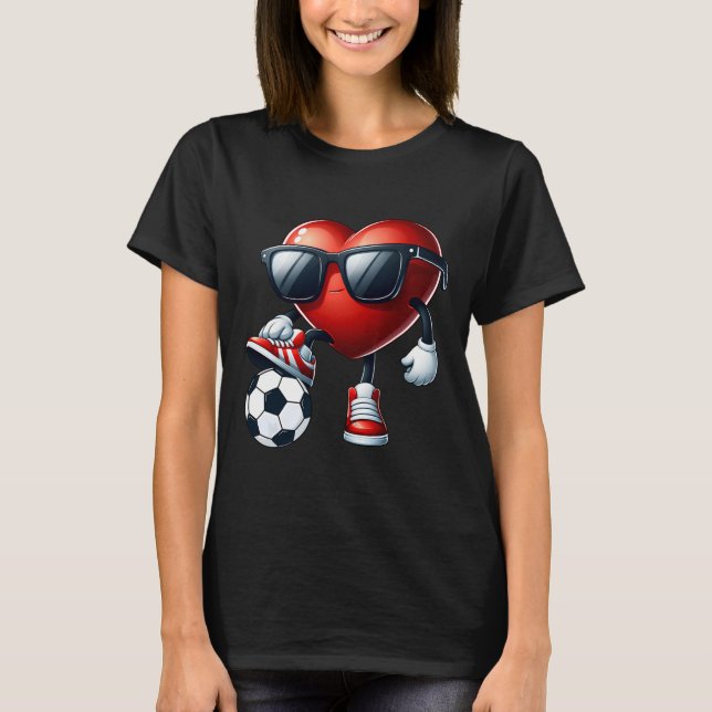 T-shirt Coeur drôle Jouer Soccer Valentines Jour Hommes Ga (Devant)