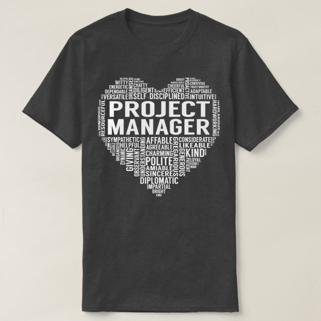 T-shirt Coeur du chef de projet (Design devant)