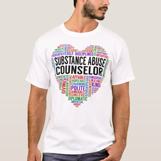 T-shirt Coeur du conseiller en toxicomanie (Devant)