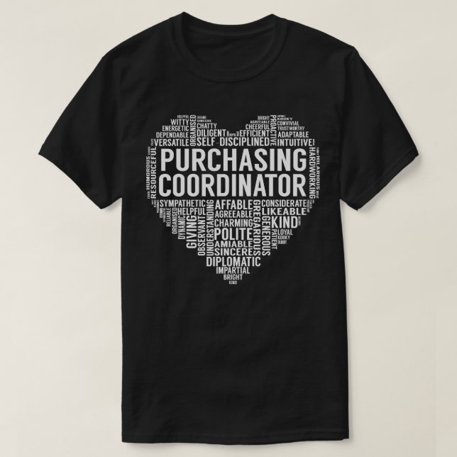 T-shirt Coeur du coordonnateur des achats (Design devant)