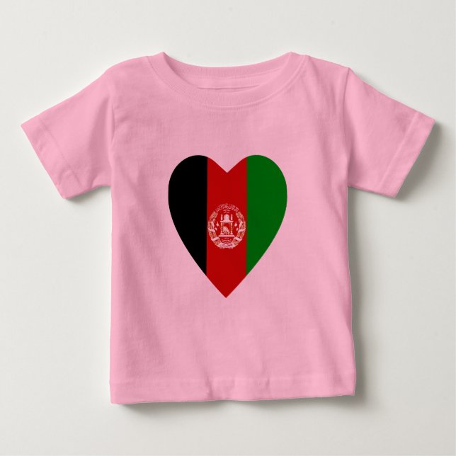 T-shirt Coeur du drapeau afghan (Devant)