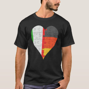 T-shirt Coeur du drapeau allemand italien