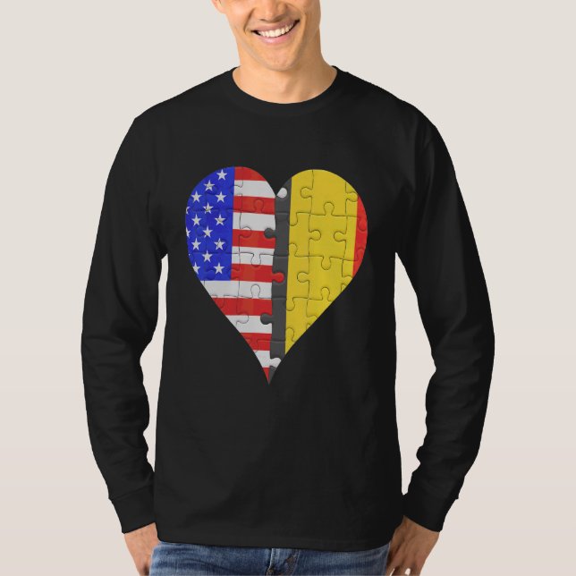 T-shirt Coeur du drapeau américain (Devant)