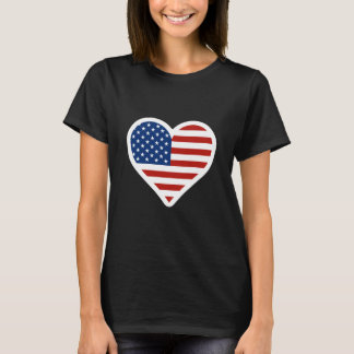 T-shirt Coeur du drapeau américain