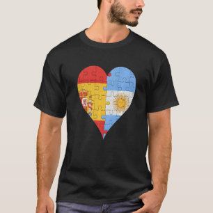 T-shirt Coeur du drapeau argentin espagnol