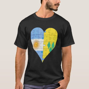 T-shirt Coeur du drapeau argentin Saint-Vincent