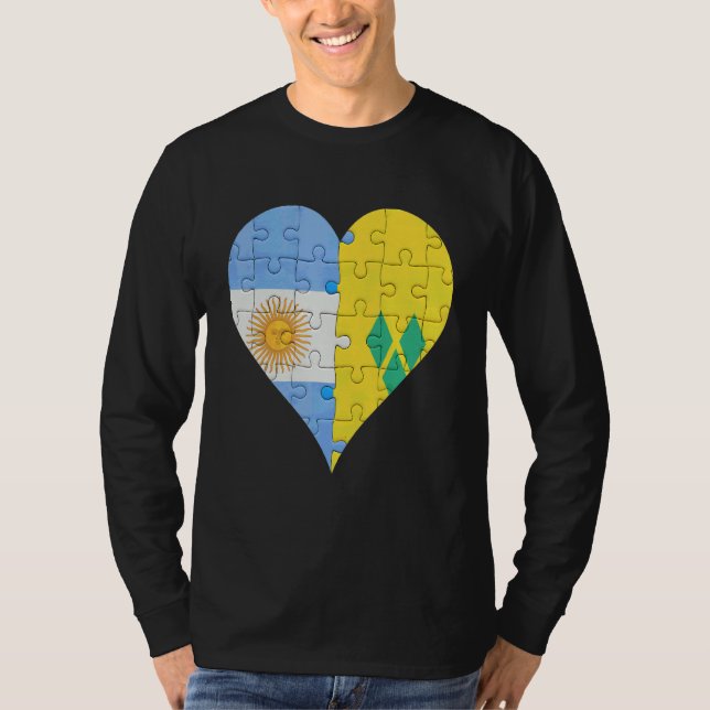 T-shirt Coeur du drapeau argentin Saint-Vincent (Devant)