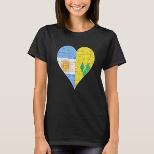 T-shirt Coeur du drapeau argentin Saint-Vincent