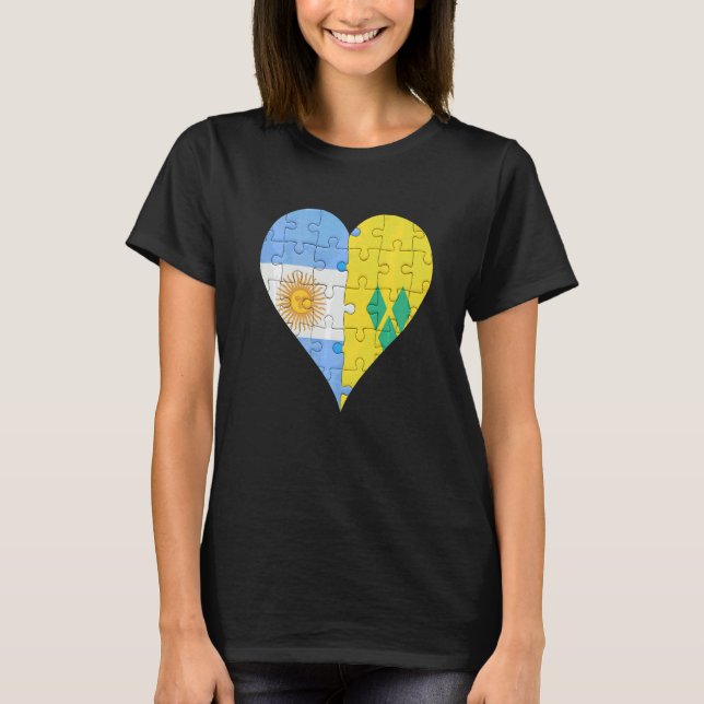 T-shirt Coeur du drapeau argentin Saint-Vincent (Devant)