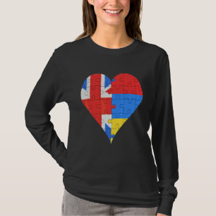 T-shirt Coeur du drapeau arménien britannique