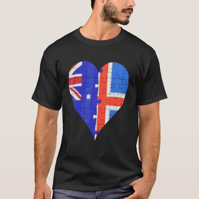 T-shirt Coeur du drapeau australien (Devant)