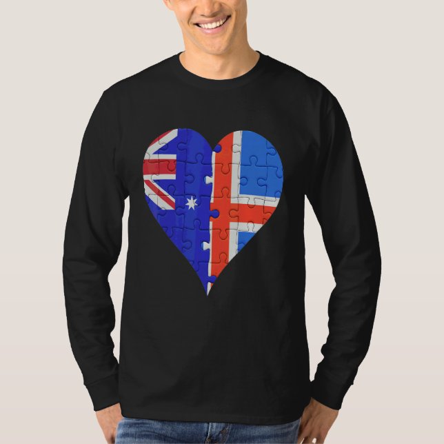 T-shirt Coeur du drapeau australien (Devant)