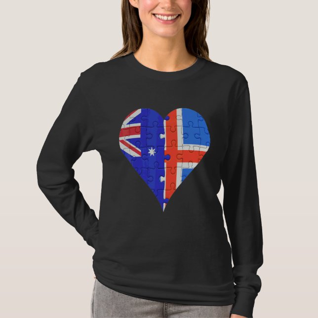 T-shirt Coeur du drapeau australien (Devant)