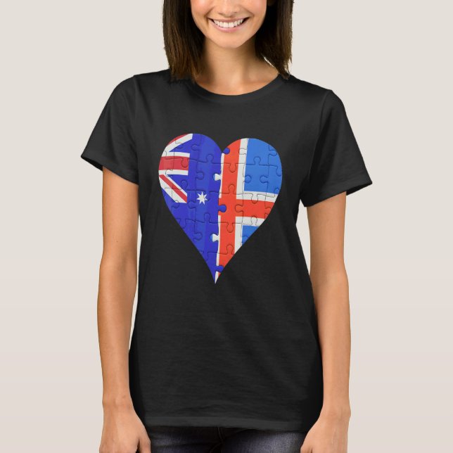 T-shirt Coeur du drapeau australien (Devant)