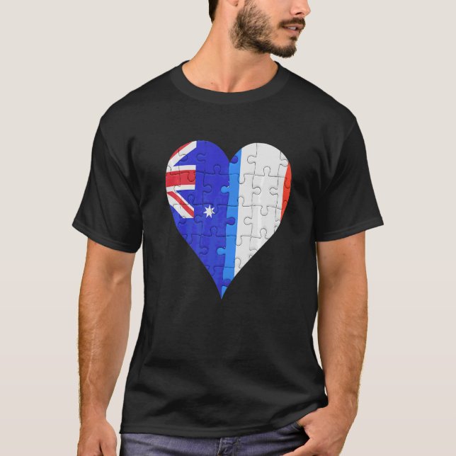 T-shirt Coeur du drapeau australien (Devant)