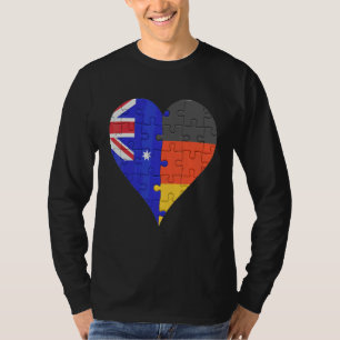 T-shirt Coeur du drapeau australien allemand