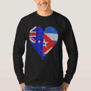 T-shirt Coeur du drapeau australien cubain