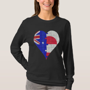 T-shirt Coeur du drapeau australien du Groenland