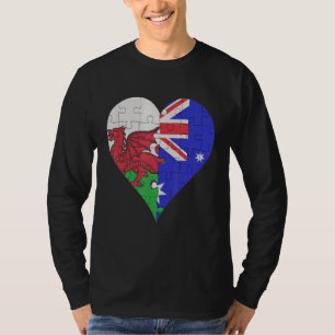T-shirt Coeur du drapeau australien gallois
