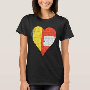 T-shirt Coeur du drapeau autrichien belge