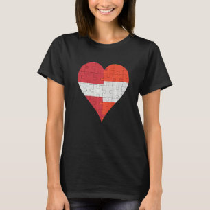 T-shirt Coeur du drapeau autrichien letton