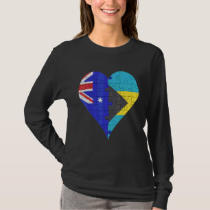 T-shirt Coeur du drapeau bahaméen australien