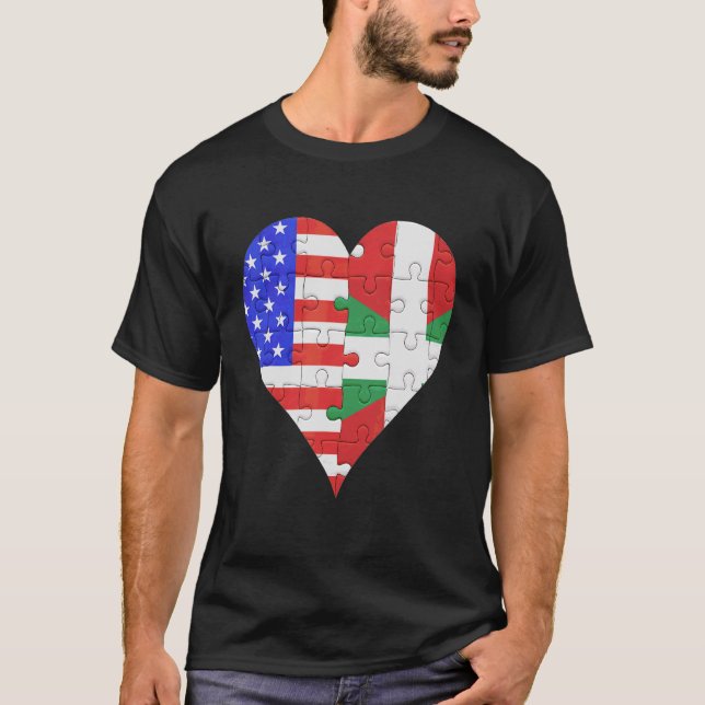 T-shirt Coeur du drapeau basque américain (Devant)