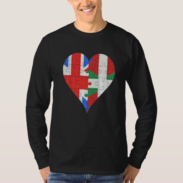 T-shirt Coeur du drapeau basque britannique (Devant)