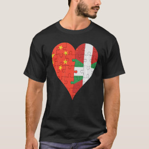 T-shirt Coeur du drapeau basque chinois