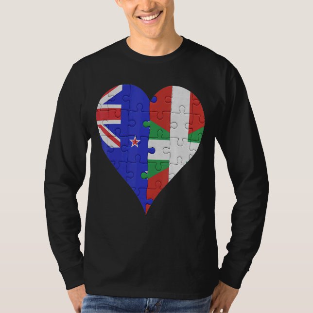T-shirt Coeur du drapeau basque néo-zélandais (Devant)