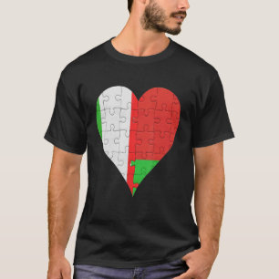 T-shirt Coeur du drapeau biélorusse italien