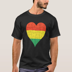 T-shirt Coeur du drapeau bolivien bolivien