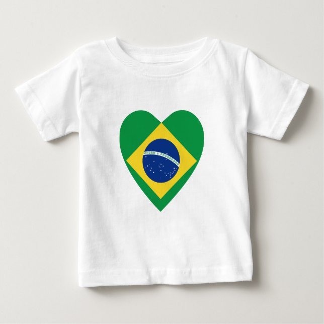 T-shirt Coeur du drapeau brésilien (Devant)