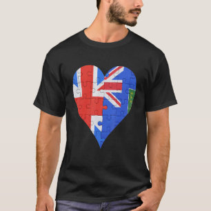T-shirt Coeur du drapeau britannique des îles Vierges brit