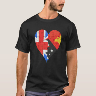 T-shirt Coeur du drapeau britannique Papouasie-Nouvelle-Gu