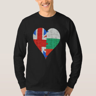 T-shirt Coeur du drapeau bulgare britannique