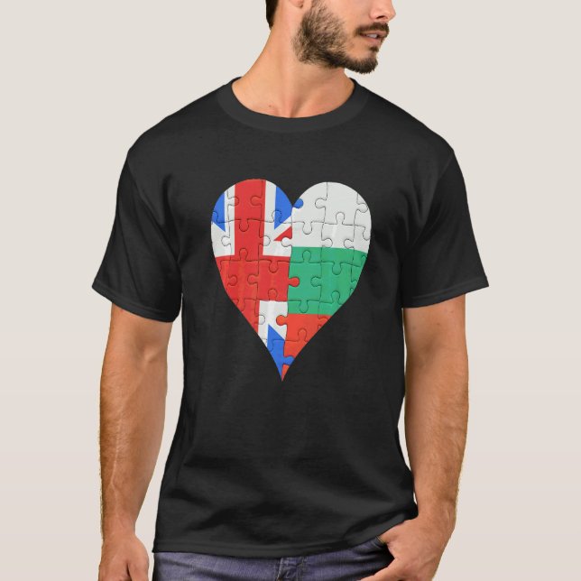 T-shirt Coeur du drapeau bulgare britannique (Devant)