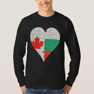 T-shirt Coeur du drapeau bulgare canadien
