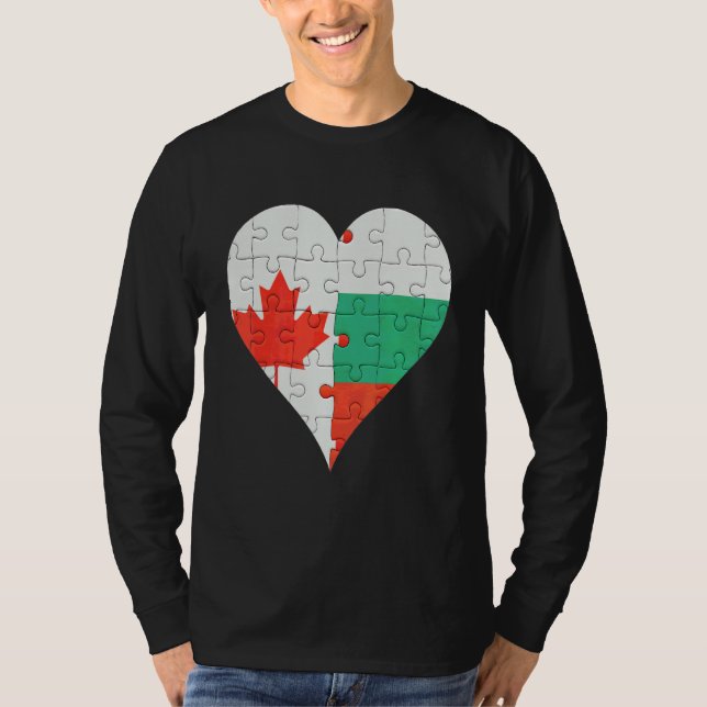 T-shirt Coeur du drapeau bulgare canadien (Devant)