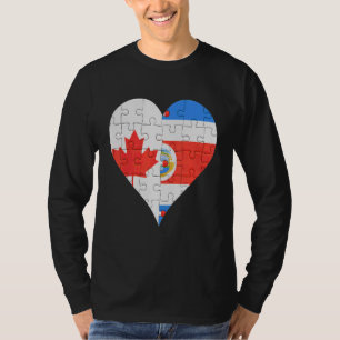 T-shirt Coeur du drapeau canadien du Costa Rica