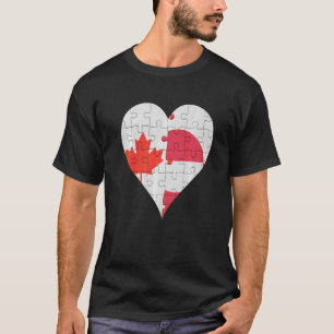 T-shirt Coeur du drapeau canadien du Groenland